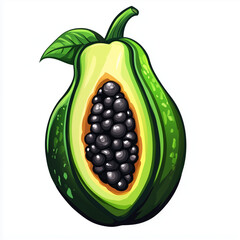 papaya cartoon isolated on white background