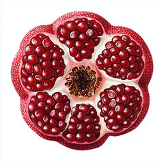 pomegranate fruit isolated on white