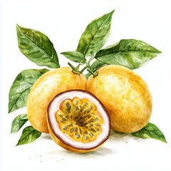 passion fruit isolated on white background