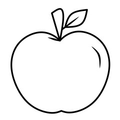 Clean and simple apple outline icon in flat design style. Perfect for food apps, healthy lifestyle infographics, UI, UX design, and nutrition-related projects.