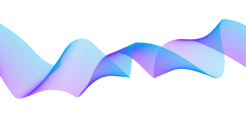 Minimal waveform frequency blue futuristic energy sound waves technology concept white background. Abstract wave line vector business texture. Pattern line blend curve flow futuristic background.