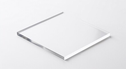 Acrylic tile isolated on white background in a minimalist style  