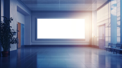 Modern lobby interior design corporate office empty space bright lighting wide angle minimalism for business appeal