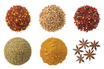Various spices and herbs collection for culinary use top view food photography and cooking ingredients 100