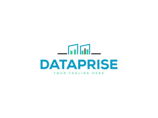  Solid icon vector illustration. For website design, logo, app, template, Growing graph icon and Dataprise logo Design.