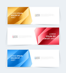 Fototapeta premium Geometric banner design with Vector presentation template.