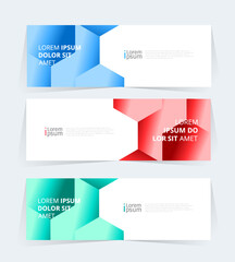 Geometric banner design with Vector presentation template.