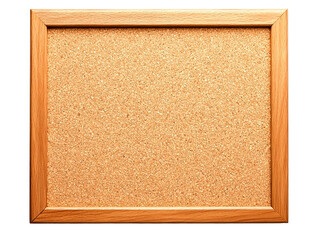 Wooden frame corkboard notice board isolated on transparent PNG