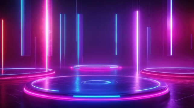 Neon Stage Platforms.