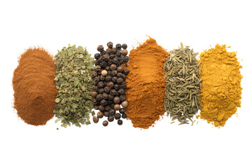 Assorted spices herbs seasoning cooking ingredients culinary flavors aromatic kitchen food photography