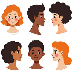 Diverse and inclusive illustration featuring portraits of various people with different skin tones against a dark background