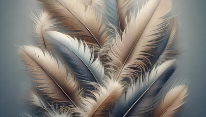 Fototapeta premium The organic feather texture, AI generated image