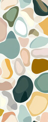 Fototapeta premium An abstract background featuring light pastel colors and soft, rounded shapes like pebbles, creating a soothing, organic texture with a modern aesthetic.