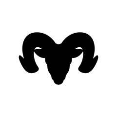 Ram head silhouette vector flat illustration design.
