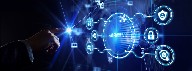 Cyber security lock that is being decoded using a ransomware