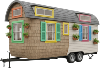 Charming Colorful Tiny House on Wheels Cottagecore Style Vacation Home