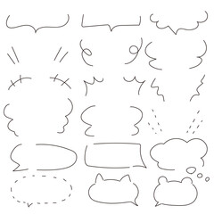 手描きの色々な吹き出しセット