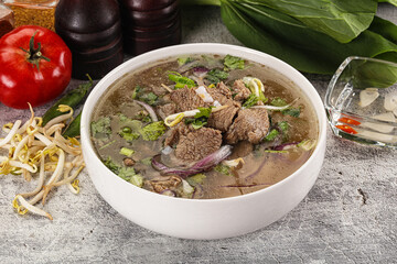 Vietnamese cuisine - Pho Bo soup with beef