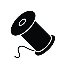 Thread Spool Flat Vector Icon Isolated