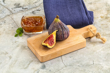 Purple ripe fig with cut