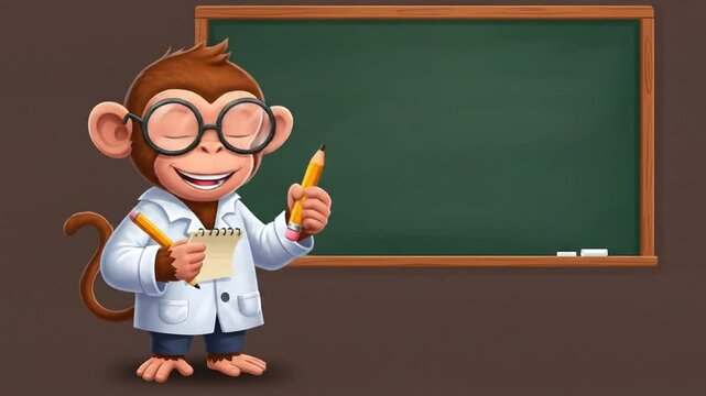 Monkey teacher illustration