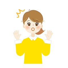 驚いている女の子のイラスト