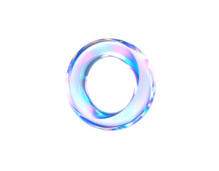 Iridescent Torus A Luminous Ring with Shifting Pastel Hues and Glossy Surface
