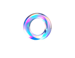 Iridescent Torus A luminous ring with shifting spectral colors and glossy reflections