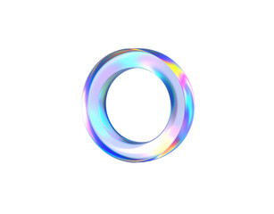 Iridescent Torus Holographic Ring with Shimmering Rainbow Gradient and Smooth Surface