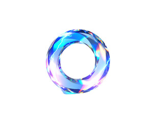 Iridescent Torus with Lightning Streaks Geometric Abstract Shape Futuristic Design