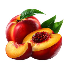 Whole and sliced peaches