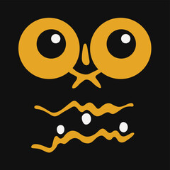 Funny Cartoon Emotion. Positive Graphic Design.
