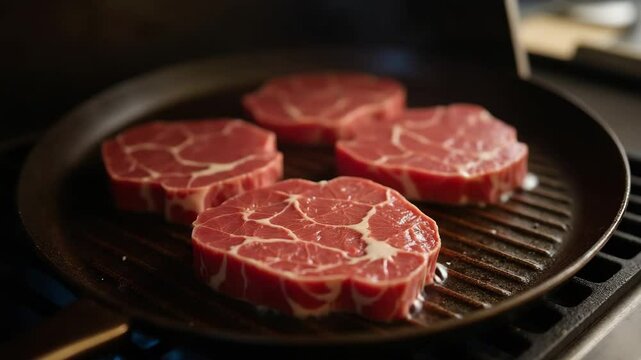 Sizzling Steaks: Fresh Beef on the Grill Pan