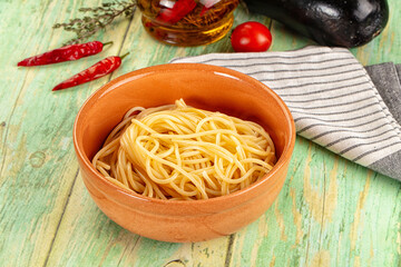 Italian pasta spaghetti with oil