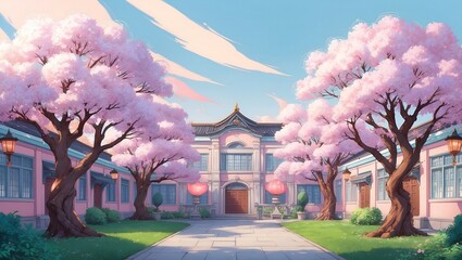 Sakura blossom building.