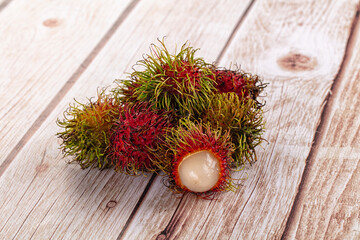 Organic tropical sweet Rambutan fruit