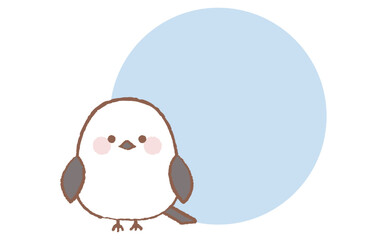 かわいいシマエナガとシンプルなフレーム