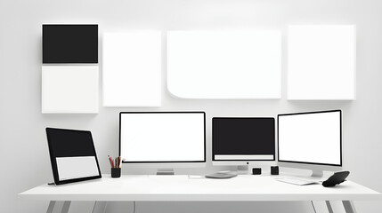 computer monitor with blank screen 