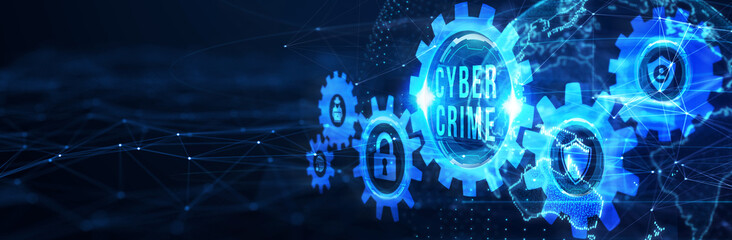 The concept of a cyber attack on a computer network. Cyber crime and internet privacy hacking. 3d illustration