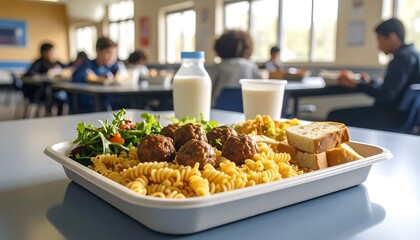 School Lunch Tray: Nutritious Meal for Growing Minds