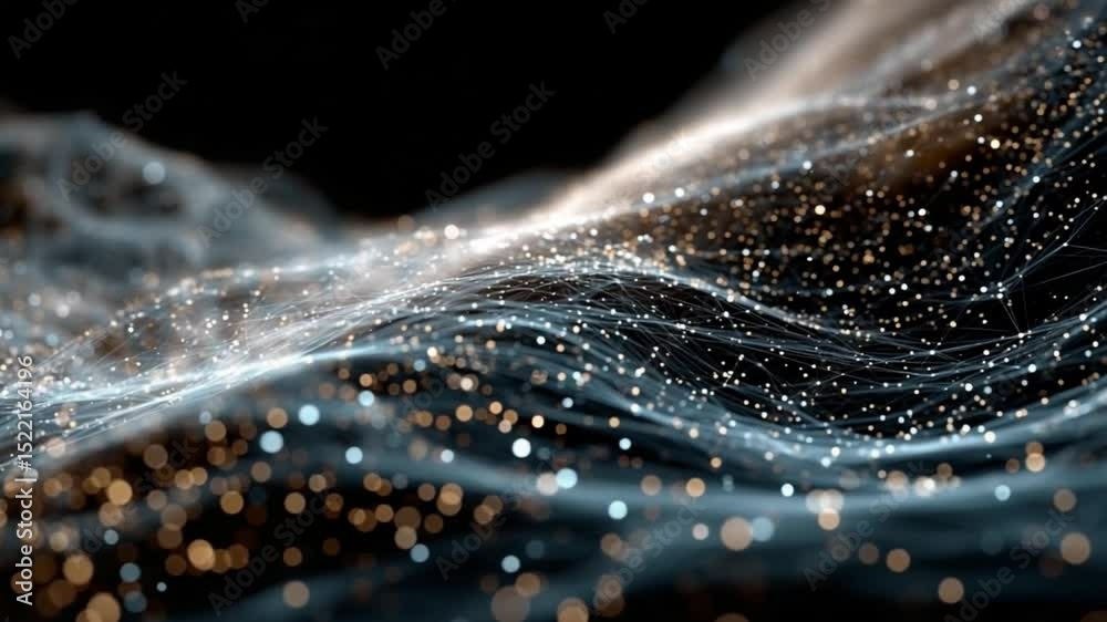 Aufkleber abstract digital flow: an ethereal, digitally rendered composition of swirling particles and light, 