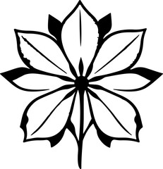 Symmetrical Floral Silhouette with Eight Petals, Showcasing Artistic Simplicity.