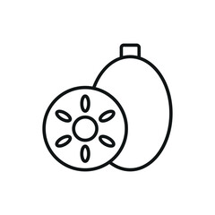 Flat Kiwi Icon – Fresh Tropical Fruit Symbol for Food, Health, and Organic Designs