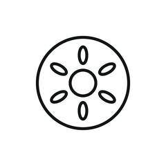 Flat Kiwi Icon &ndash; Fresh Tropical Fruit Symbol for Food, Health, and Organic Designs