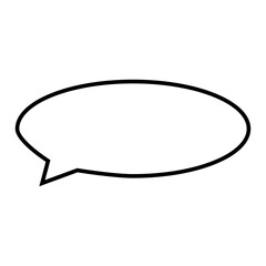 Minimalist Black and White Speech Bubble. Speech Bubble Single Line Icon. Chat bubble solid icons, minimalist. communication, conversation, thoughts. Vector illustration