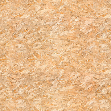OSB wood house board seamless background texture &ndash; Oriented strand board pattern from sheathed building panel of wooden chip material used for floor, wall and roof construction, DIY and commercial.