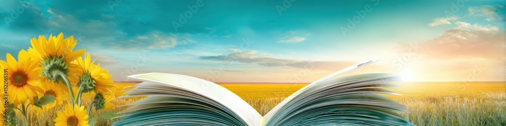 Aufkleber modern educational pressure concept with open magazine pages fanned out on glossy paper texture for 