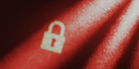 Digital Padlock Icon Floating in Binary Code Stream for Cybersecurity and Data Protection Marketing with Futuristic Encryption Technology Concept