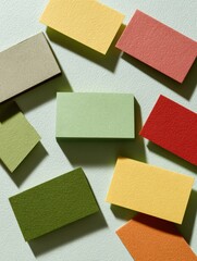 Minimalist textured blank business cards in pastel and earthy tones on neutral background for modern branding and creative professional identity design