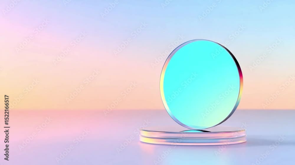 Poster abstract display of glass object: an artistic, abstract composition showcasing a translucent glass d